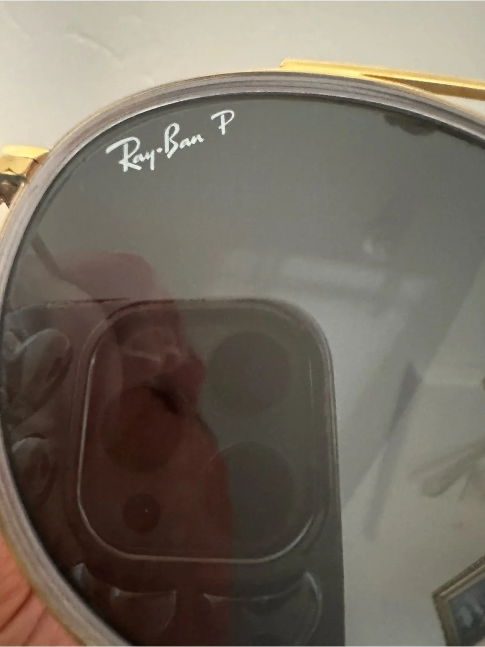 Ray-Ban Round Double Bridge Sunglasses in Gold with Black Lenses